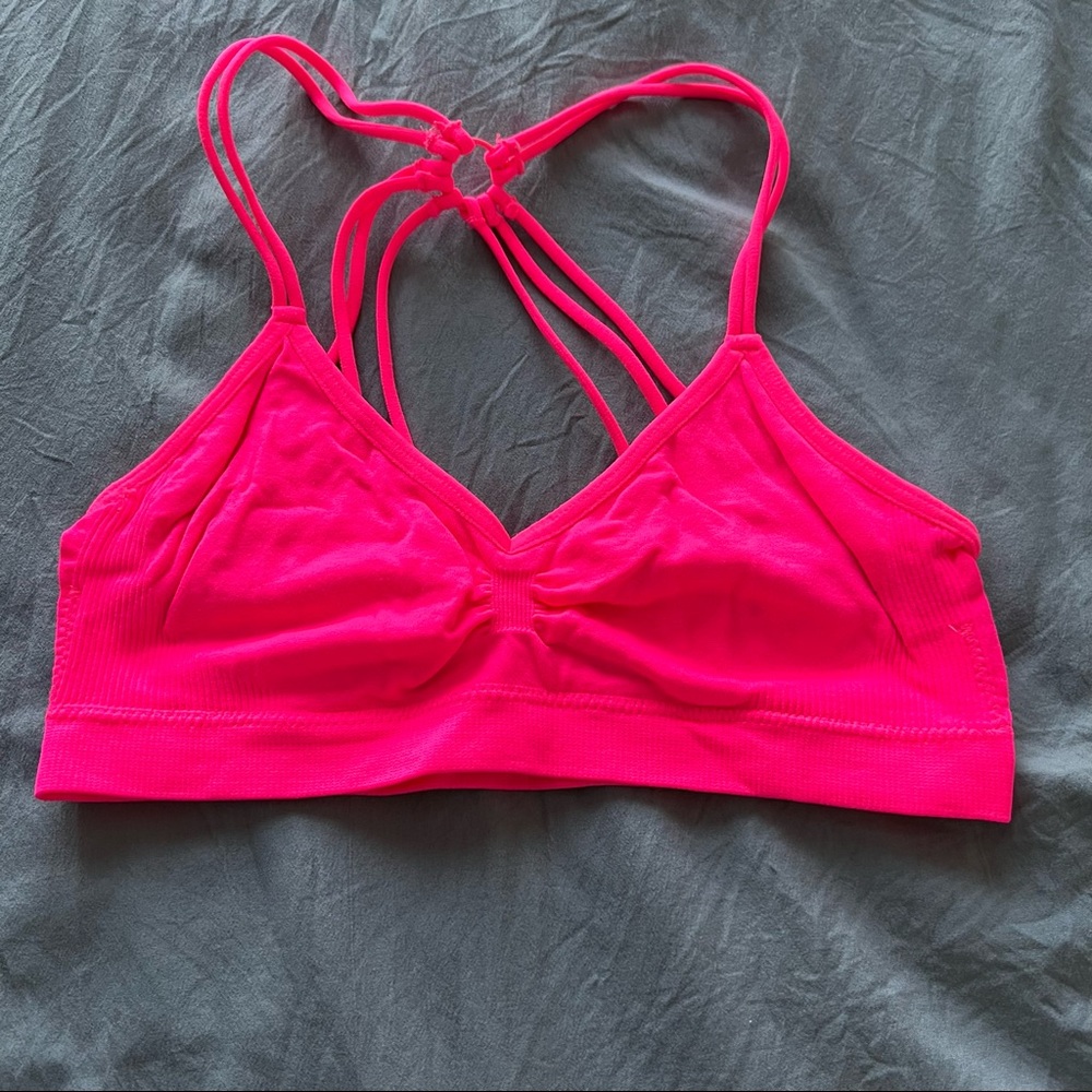 Aeropostale neon pink sports bra